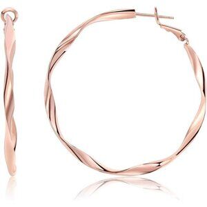 Rose Gold Plated Yellow Gold Plated White Gold Plated Hoop Earrings Lightweight